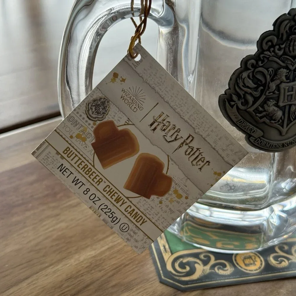 Harry Potter - Butterbeer Glass - Mug - Pewter Shield - Wizarding World NWT READ
